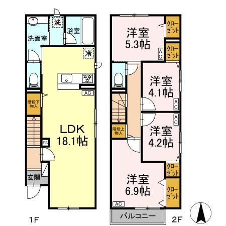 赤堤４丁目ＰＪの間取り