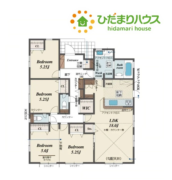 深谷市上野台　新築一戸建て　ブルーミングガーデン　01の間取り