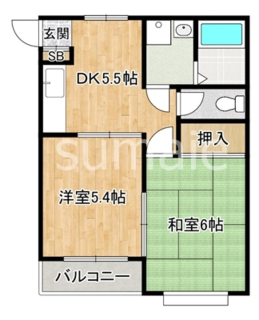 クイーンビルYの間取り|人気の振り分けタイプです。