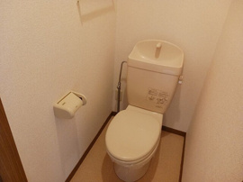 落ち着いた色調のトイレです