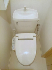 落ち着いた色調のトイレです