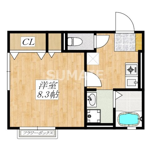 クレールⅡの間取り|駅まで3分☆好立地☆閑静な住宅地☆バストイレ別☆人気の独立洗面台☆