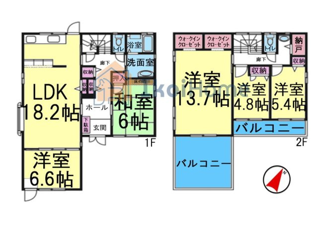 神戸市西区樫野台１丁目　中古戸建の間取り