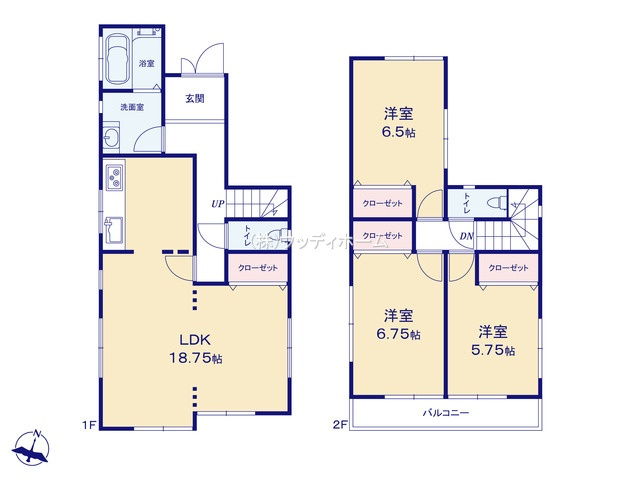 春日部市牛島　中古一戸建ての間取り
