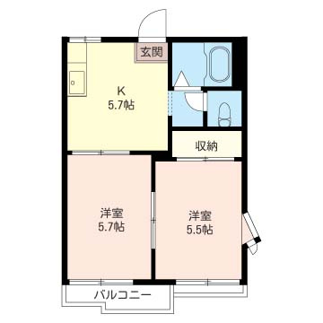 【間取り】 | ハイツ　友成　A