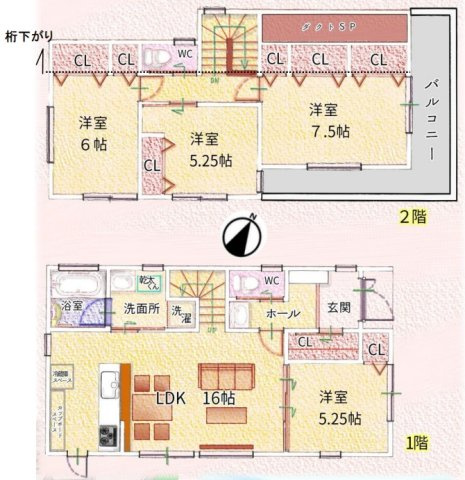 神戸市垂水区神陵台　新築一戸建ての間取り