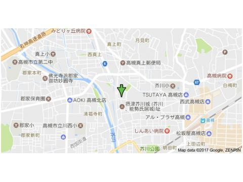 高槻市殿町の賃貸マンションの地図