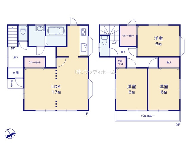 春日部市一ノ割1丁目　中古一戸建ての間取り