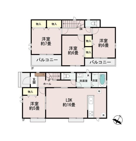 【間取り】 | 【間取り図：A号棟】陽の光をたっぷりと浴びながら気持ち良く生活が出来ます。夢のマイホーム、夢ではなく実現出来ます！見学・ご相談等、お気軽にご連絡下さい。