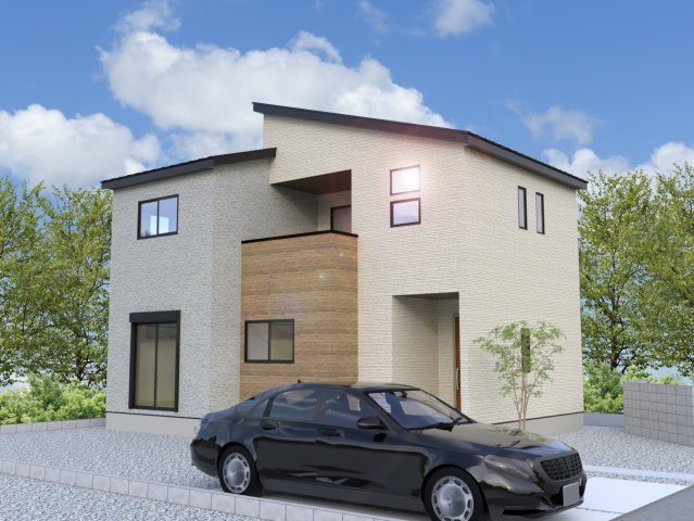 ワイウッドコート加須市久下第7期の外観パース|※パースは設計図面を基にした完成予想図です。