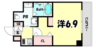【間取り】 | エステムコート三宮駅前Ⅲマジェスティ