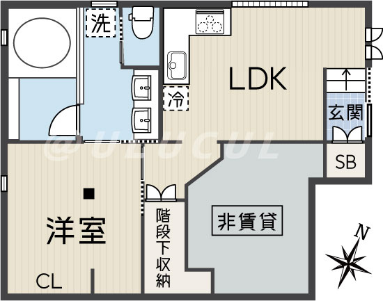 若葉3丁目戸建て1階の間取り