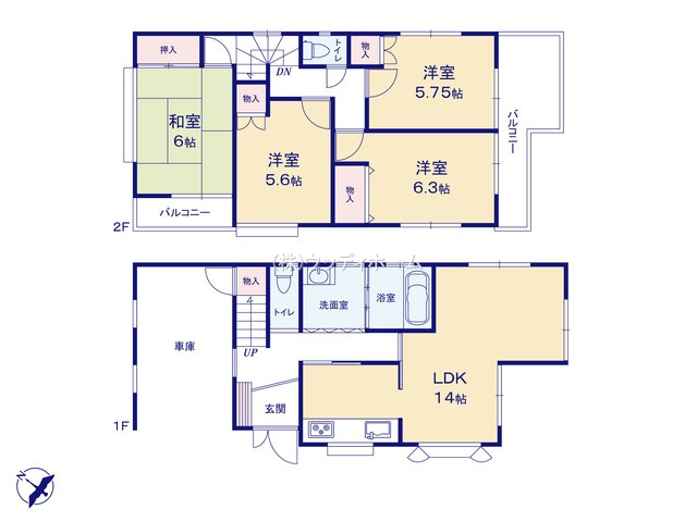 春日部市緑町2丁目　中古一戸建ての間取り