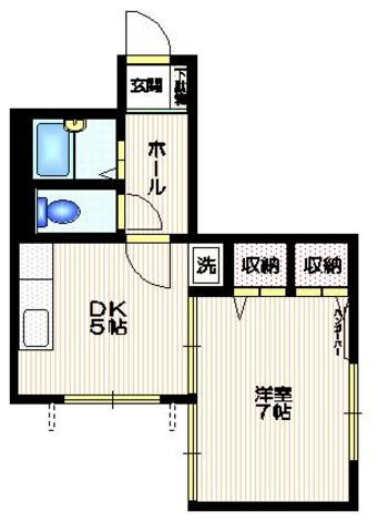 コーポ坂町の間取り|角部屋３面窓