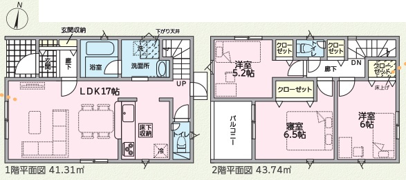阪南市自然田　第6期　新築一戸建ての間取り|1号地