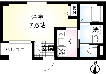 b'CASA立川の間取り