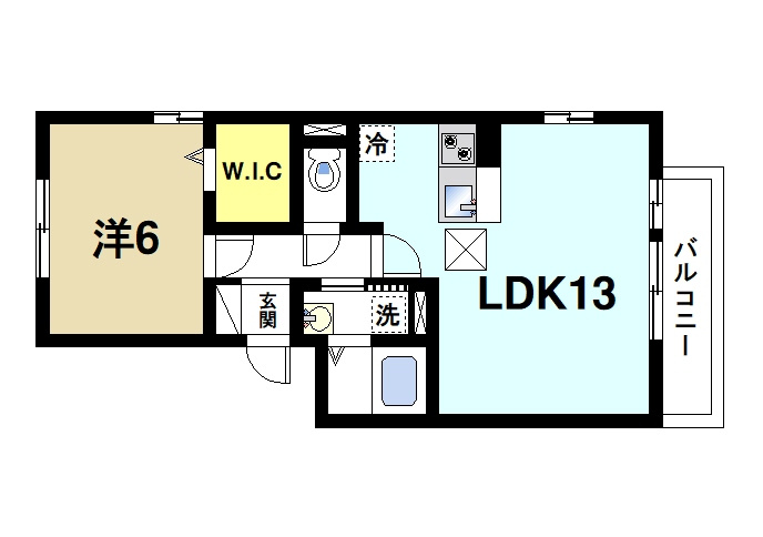 リビングタウン南紀寺の間取り|お一人暮らしにピッタリのLDKのお部屋です。