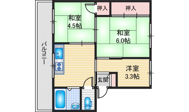 鳥飼マンションの間取り