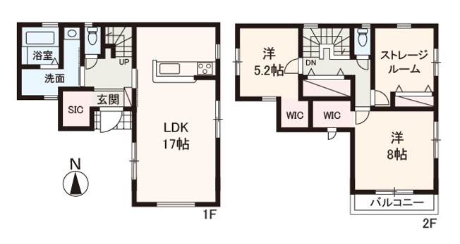 【間取り】 | Livele Garden.S松原東新町1丁目 | 大型収納を複数設けた2LDK+S！カースペース並列2台分有(車種による)。物件に関するお問い合わせはお気軽にどうぞ。