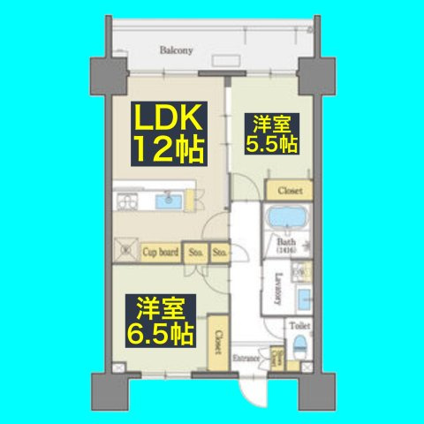 グランドゥール瑞穂通の間取り