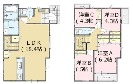 早良区有田6丁目1期　1号棟の間取り