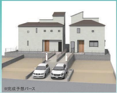 茅ヶ崎市富士見町　新築戸建　D号棟の外観パース