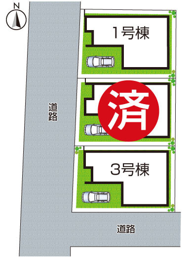尼崎市水堂町　第3期　新築一戸建ての区画図|全3区画