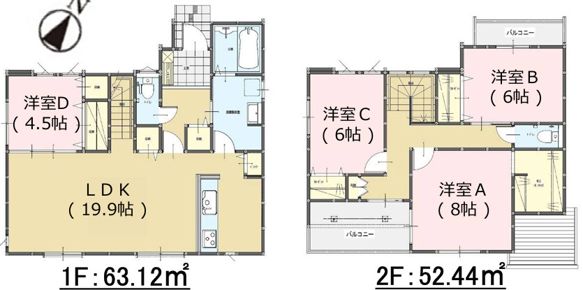西区野方6丁目3期　1号棟の間取り