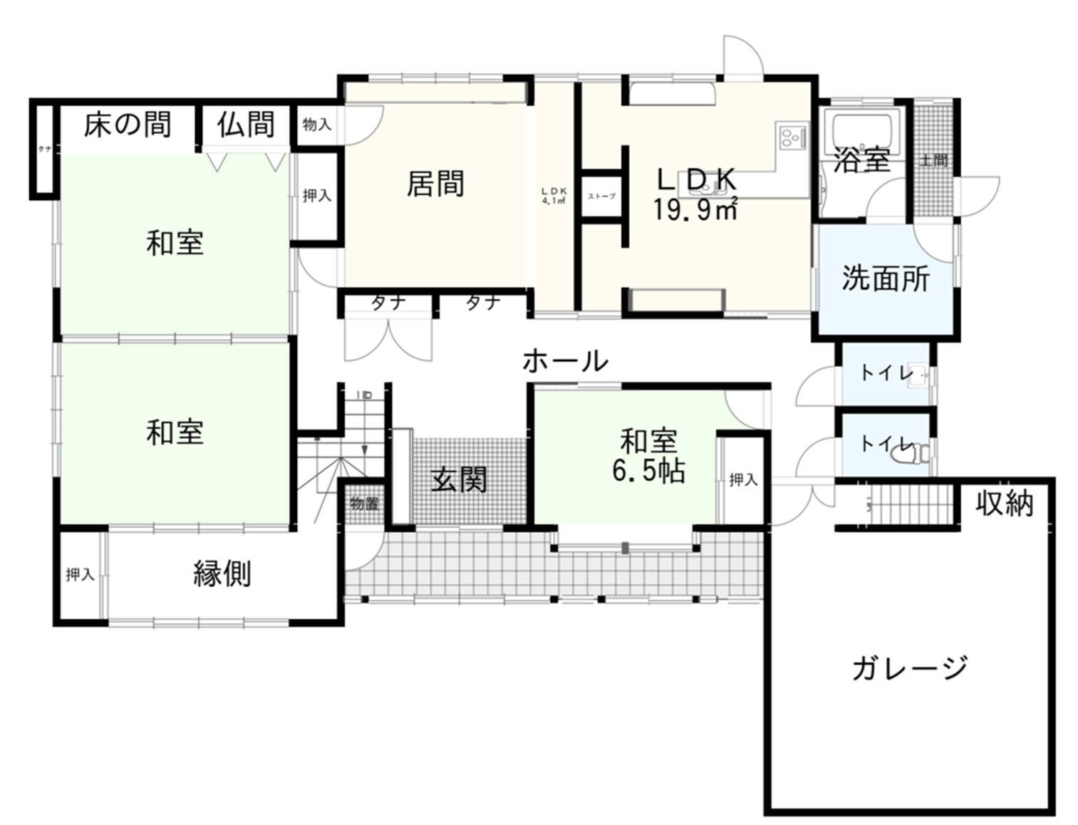 鳥海伏見中古住宅の間取り|１F