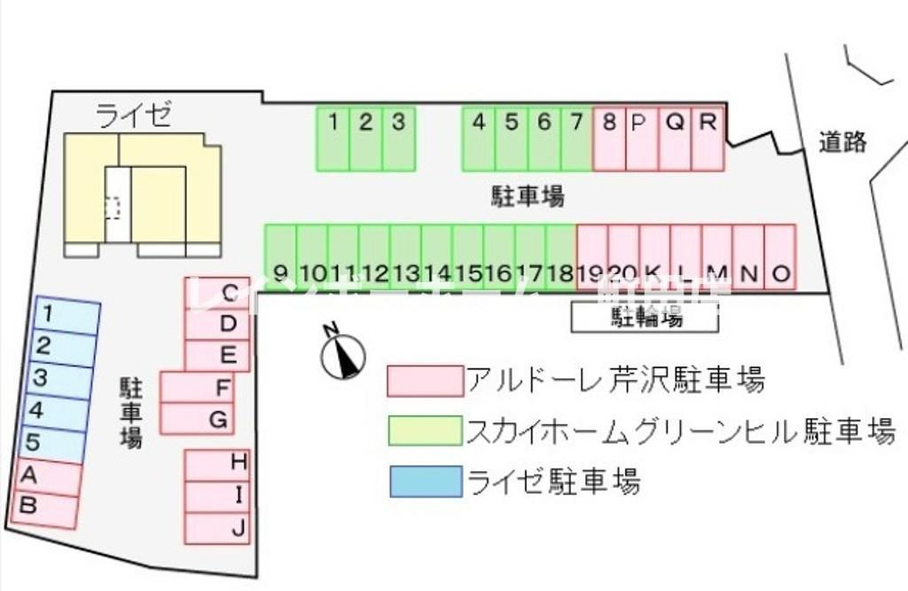 スカイホーム　グリーンヒル※初期費用分割あと払いサービス利用可能物件の区画図