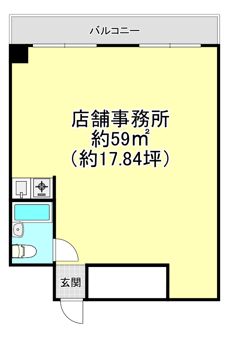 大阪市浪速区難波中２丁目の店舗事務所の間取り