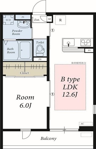 リブリシャイニングレイ広尾の間取り