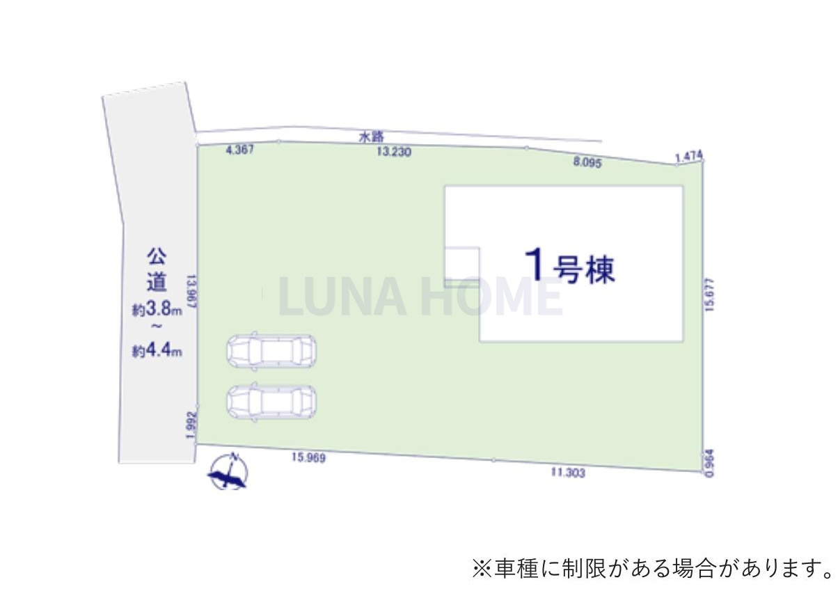 つくば市栗原1期　新築戸建　1号棟の区画図