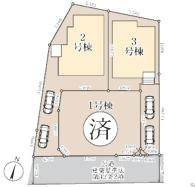 蓮田市上　新築一戸建て　03　リーブルガーデンの区画図|全３棟