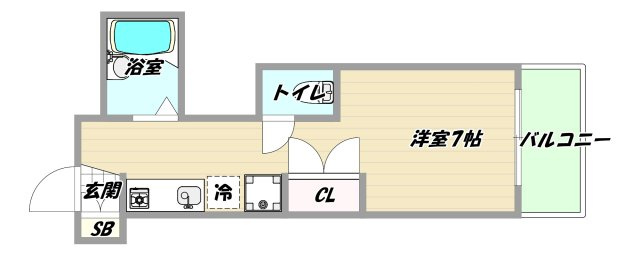 大阪市淀川区東三国５丁目の賃貸マンションの間取り