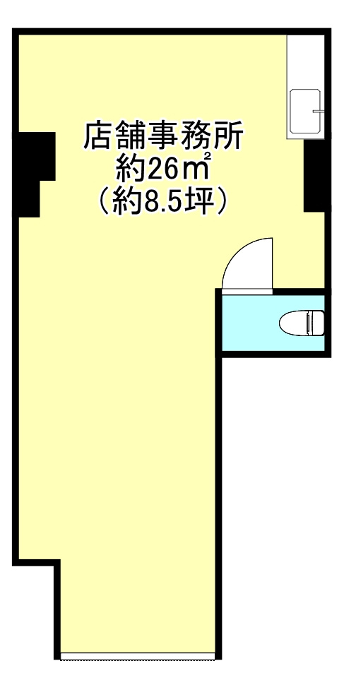 大阪市西成区松１丁目の店舗事務所の間取り