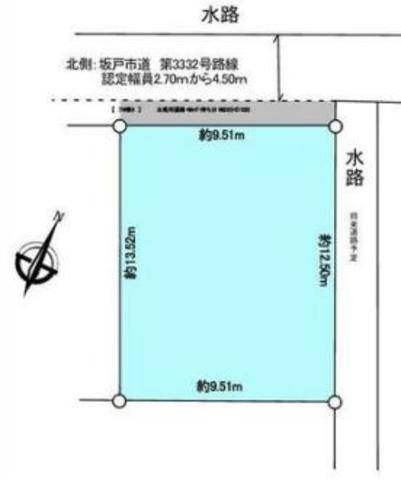 坂戸市片柳　売地の区画図