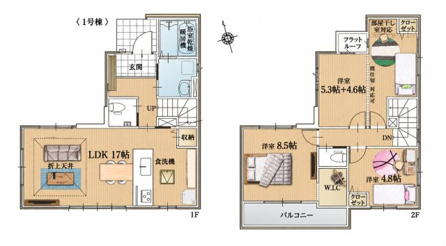 西東京市栄町1丁目 西武池袋線 ひばりヶ丘駅 新築戸建の間取り