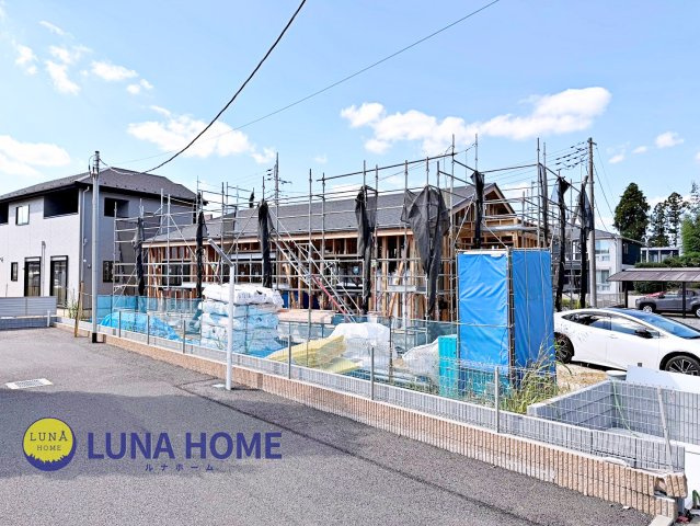 つくば市要4期　新築戸建　4号棟　平屋の前面道路含む現地写真