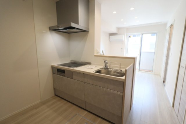 D-Invest田宮のキッチン|対面システムキッチン（3口IH、グリル、浄水器付き）