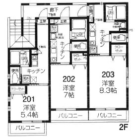 新座市野火止７丁目のアパートの間取り