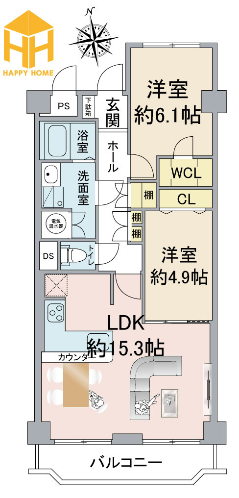 千里関大前コーポラスC棟の間取り|※図面と現況に相違がある場合は、現況を優先します。