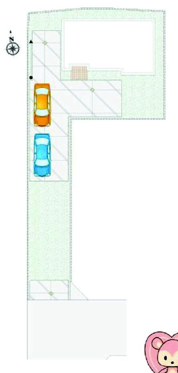 前橋市龍蔵寺町1期　1号棟　新築住宅の区画図|駐車場5台以上可能です！
来客時も重宝しますよ！