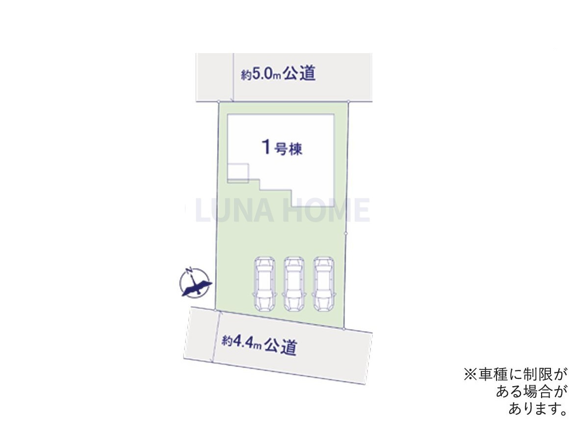 つくば市高崎3期　新築戸建の区画図
