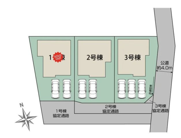 【区画図】 | 熊谷市拾六間　ブルーミングガーデン　新築戸建　全3棟　2号棟 | 2号棟