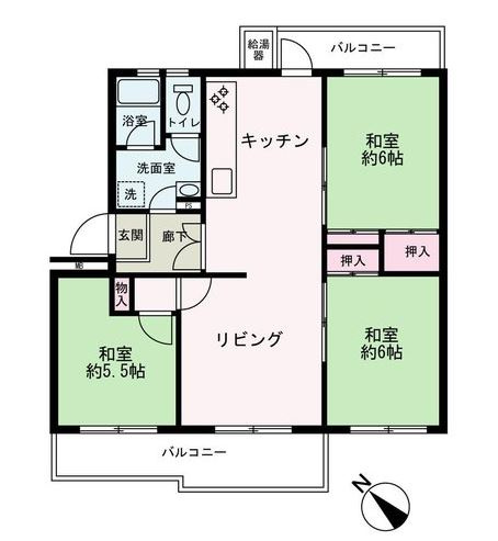 【中古マンション】若葉台第二住宅団地 19号棟の間取り