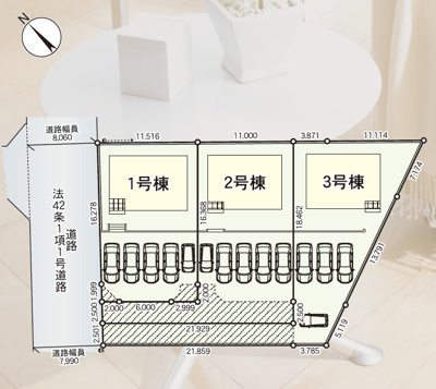 【区画図】 | Cradle garden　大河原町南桜町第２　２号棟