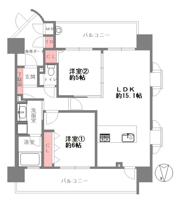 ル・グランデ城東中央の間取り