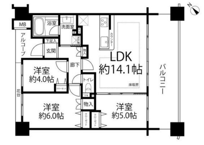 グランバース溝の口の間取り