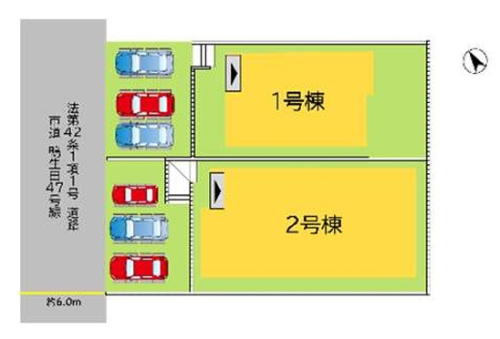 若松区鴨生田2丁目1期の区画図